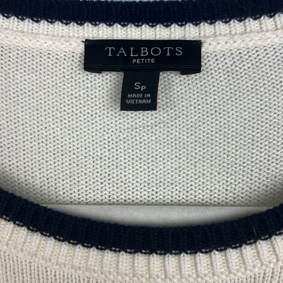 Talbots Small puma cotton striped long sleeve women’s sweater - Picture 4 of 8